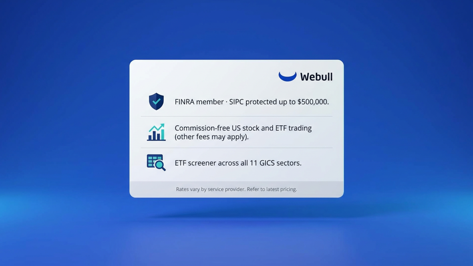 webull platform finra sipc etf screener features
