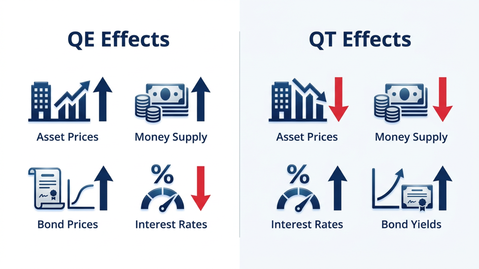 qe vs qt effects on rates and asset prices