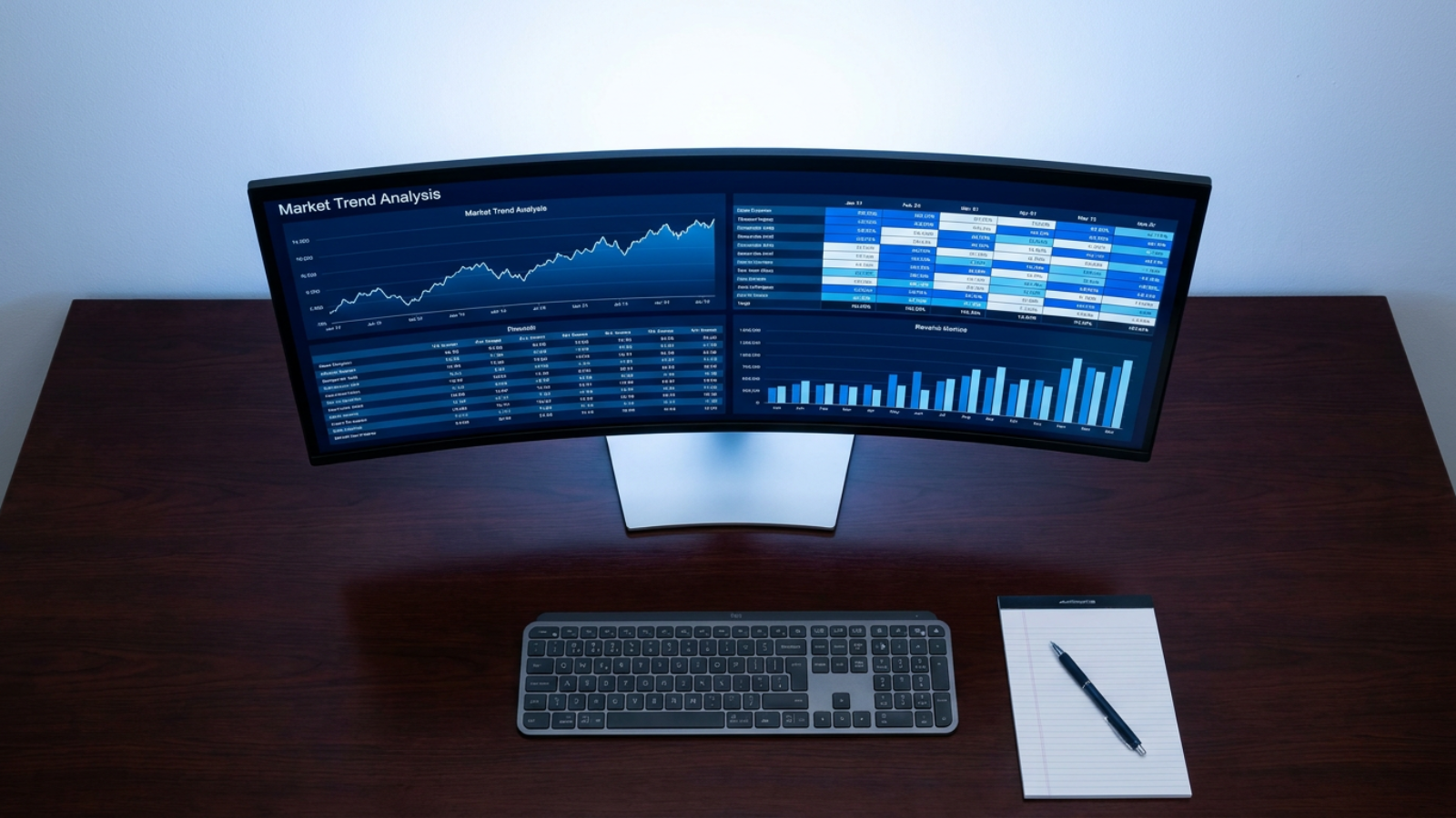 financial dashboard market trend analysis desk