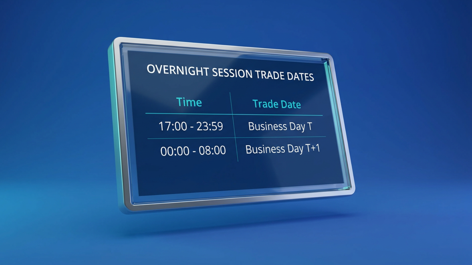 overnight session trade dates