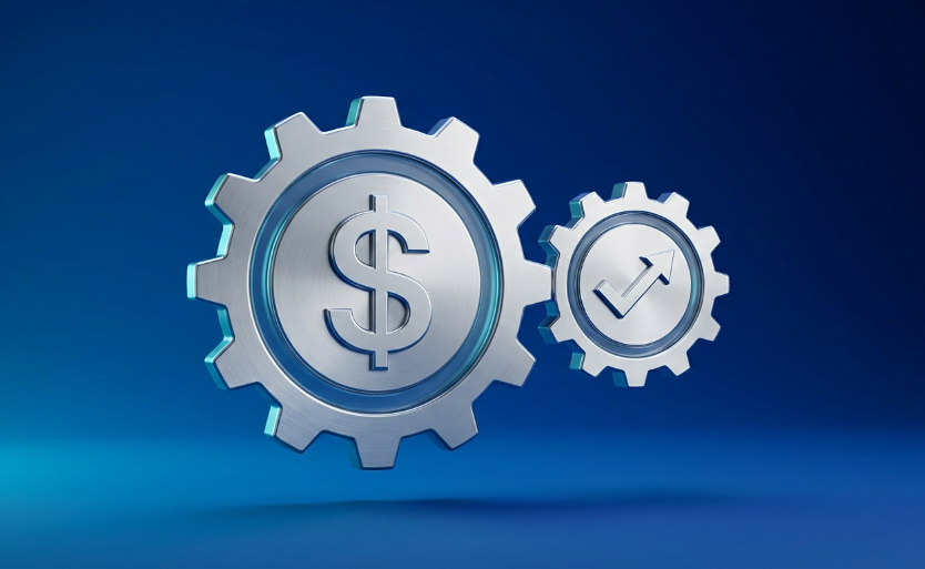 gears with dollar sign fintech price mechanism
