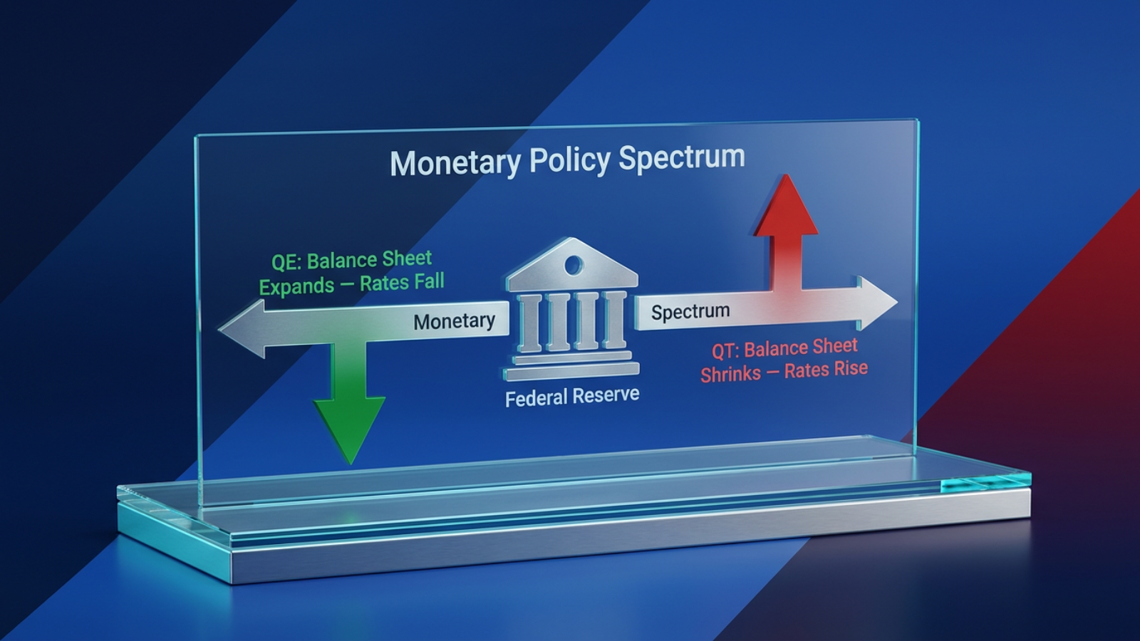 fed qe vs qt monetary policy spectrum diagram
