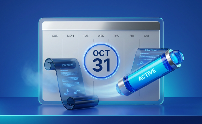 calendar rollover contract handoff batons fintech blue