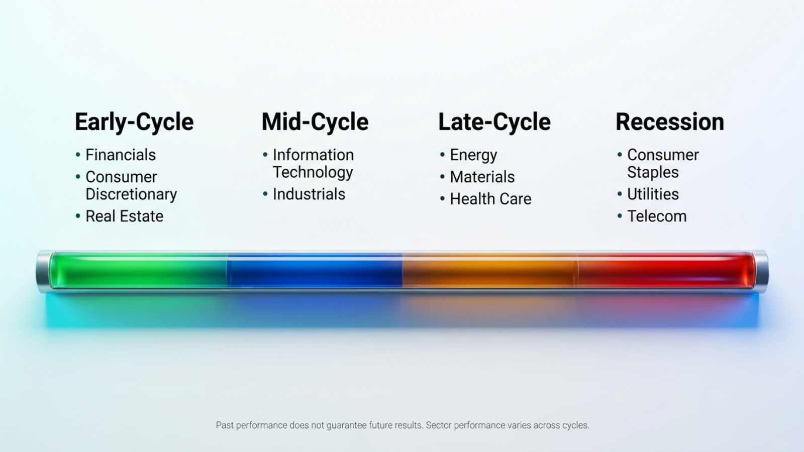 four stage business cycle timeline sector performance