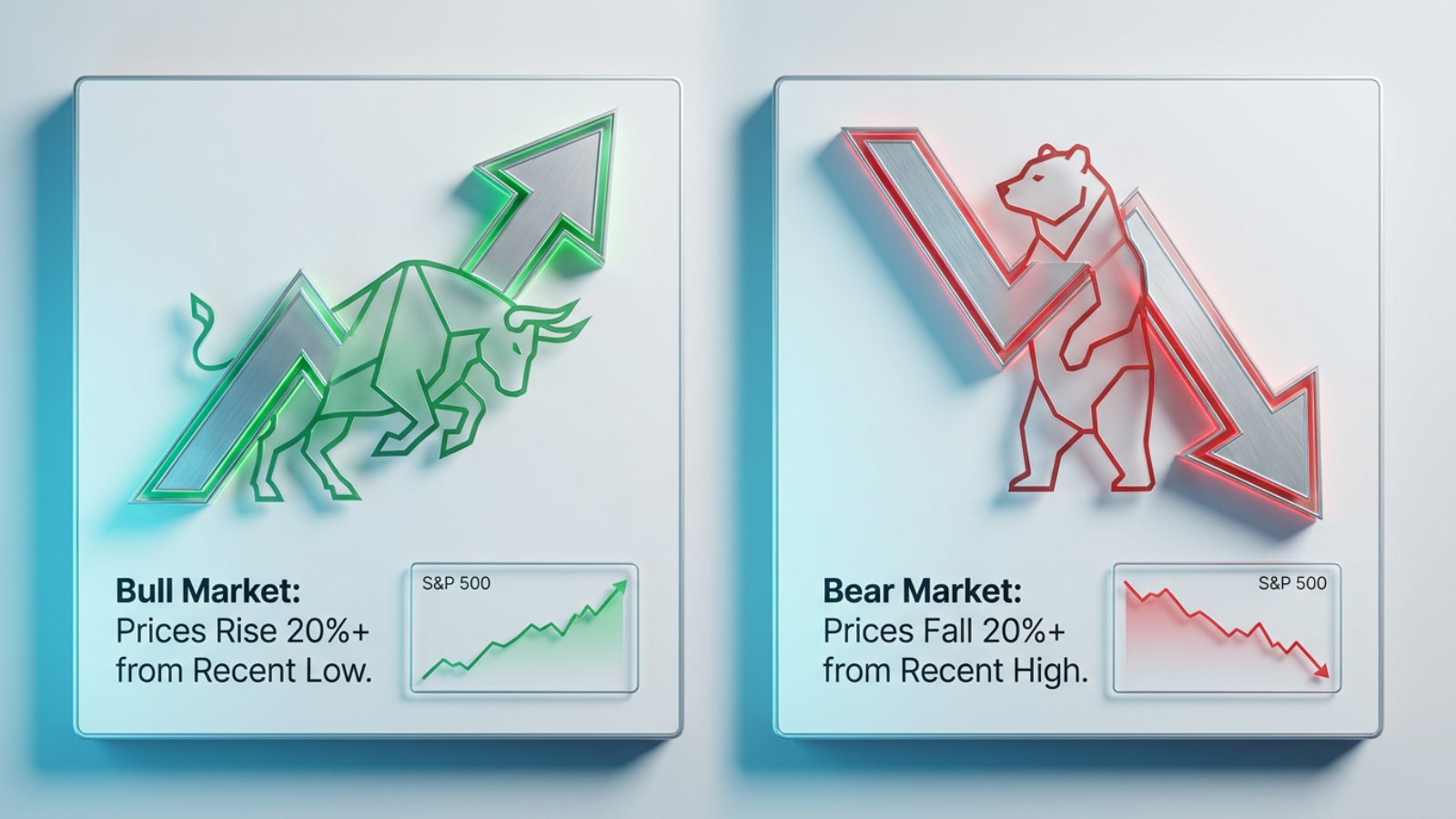 bull vs bear market price comparison chart