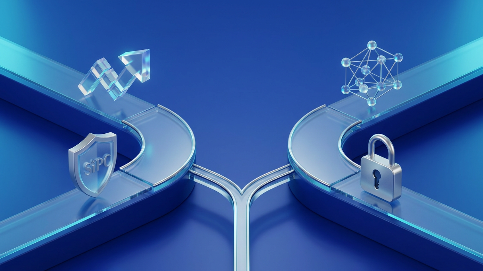Two-path illustration comparing a brokerage account with an ETF share and SIPC badge against a digital wallet with a private key and decentralization symbol