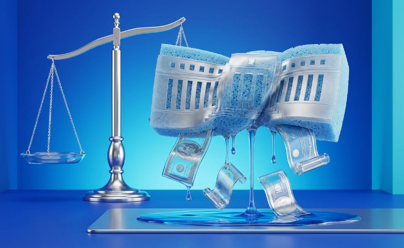 fed building as sponge squeezing out dollars bonds
