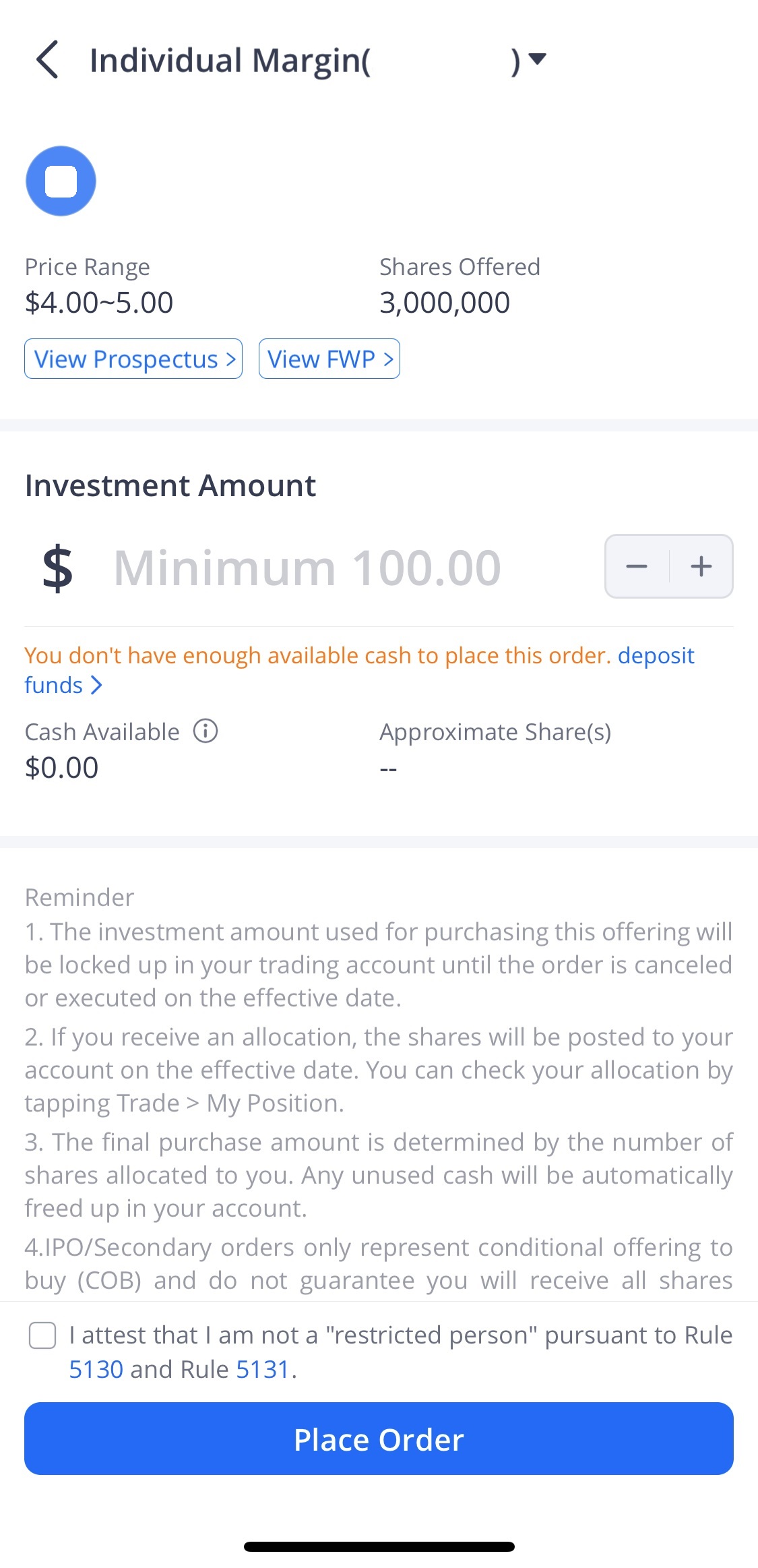 How to place an IPO order? ull